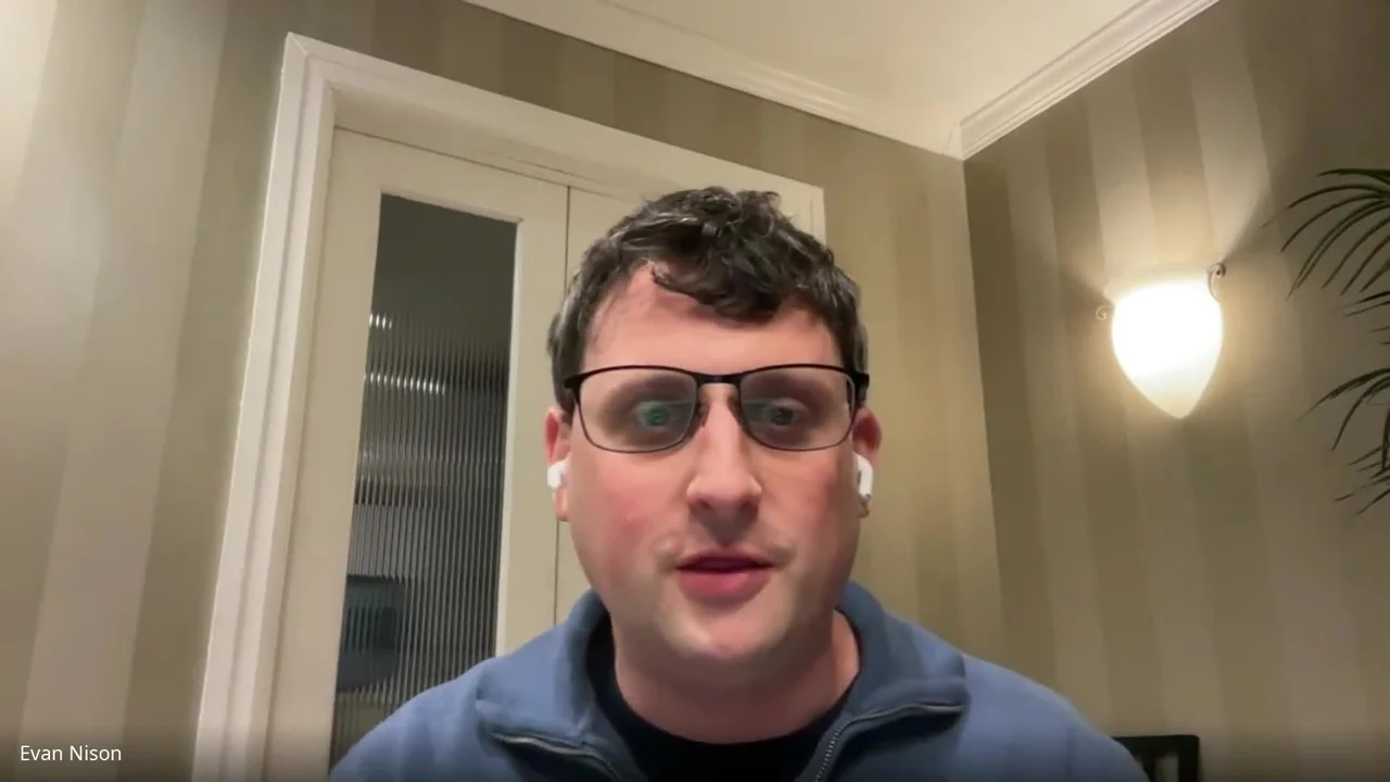 Evan Nison, founder of NisonCo, on camera during the AI agent build walkthrough