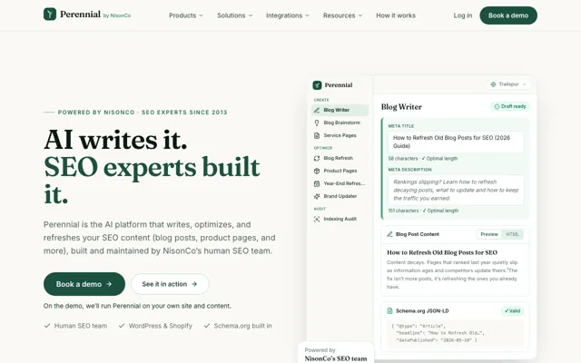 Perennial website screenshot